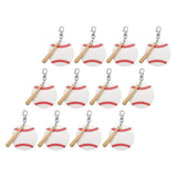 Maxbell 12x Baseball Keychains Key Holder Wooden Bats for Men Adults Party Favors