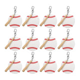 Maxbell 12x Baseball Keychains Key Holder Wooden Bats for Men Adults Party Favors