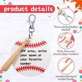 Maxbell 12x Baseball Keychains Key Holder Wooden Bats for Men Adults Party Favors