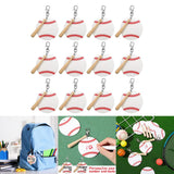 Maxbell 12x Baseball Keychains Key Holder Wooden Bats for Men Adults Party Favors