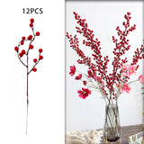 Maxbell Maxbell 12x Christmas Artificial Flower Berries Branches Fruits for Wedding Winter