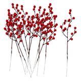 Maxbell Maxbell 12x Christmas Artificial Flower Berries Branches Fruits for Wedding Winter