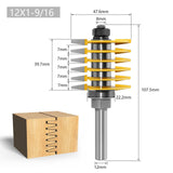 Maxbell Finger Joints Routers Bit Woodworking Milling Cutter for Tables Frames Shelve 12mm