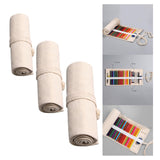 Maxbell Pencil Wrap Case Foldable Pencil Organizer Bag for Stationery Office 36 Slots