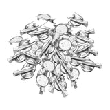 Maxbell Brooch Blank Round Tray with Pin and Hair Clip Metal Durable for Hairdresser