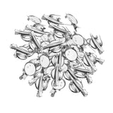 Maxbell Brooch Blank Round Tray with Pin and Hair Clip Metal Durable for Hairdresser