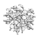Maxbell Brooch Blank Round Tray with Pin and Hair Clip Metal Durable for Hairdresser