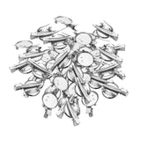 Maxbell Brooch Blank Round Tray with Pin and Hair Clip Metal Durable for Hairdresser