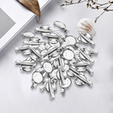 Maxbell Brooch Blank Round Tray with Pin and Hair Clip Metal Durable for Hairdresser