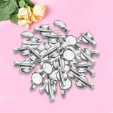Maxbell Brooch Blank Round Tray with Pin and Hair Clip Metal Durable for Hairdresser