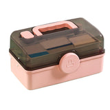 Maxbell Maxbell Multifunctional Medicine Storage Box 3 Tier Fold Tray Lockable for Office Pink