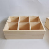 Maxbell Wooden Pencil Holder 6 Compartment Multi Use Durable Organizer for Marker