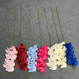 Maxbell Orchid Flowers Stem Plants Party Artificial Butterfly Phalaenopsis Flowers Light Blue