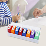 Maxbell 8Pcs Teacher Stamps Colorful Set Self Inking for Reward School Supplies