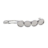Maxbell 5x Metal Hair Clips 12mm Fashion Hairpins Bezel Tray for Gift Daily White