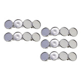 Maxbell 5x Metal Hair Clips 12mm Fashion Hairpins Bezel Tray for Gift Daily White
