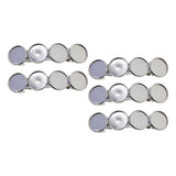 Maxbell 5x Metal Hair Clips 12mm Fashion Hairpins Bezel Tray for Gift Daily White