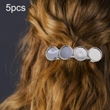 Maxbell 5x Metal Hair Clips 12mm Fashion Hairpins Bezel Tray for Gift Daily White