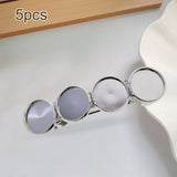 Maxbell 5x Metal Hair Clips 12mm Fashion Hairpins Bezel Tray for Gift Daily White