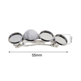 Maxbell 5x Metal Hair Clips 12mm Fashion Hairpins Bezel Tray for Gift Daily White