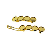 Maxbell 5x Metal Hair Clips 12mm Fashion Hairpins Bezel Tray for Gift Daily Aureate