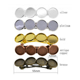 Maxbell 5x Metal Hair Clips 12mm Fashion Hairpins Bezel Tray for Gift Daily Aureate