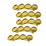Maxbell 5x Metal Hair Clips 12mm Fashion Hairpins Bezel Tray for Gift Daily Aureate