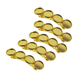 Maxbell 5x Metal Hair Clips 12mm Fashion Hairpins Bezel Tray for Gift Daily Aureate
