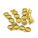 Maxbell 5x Metal Hair Clips 12mm Fashion Hairpins Bezel Tray for Gift Daily Aureate