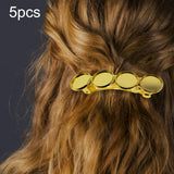 Maxbell 5x Metal Hair Clips 12mm Fashion Hairpins Bezel Tray for Gift Daily Aureate