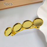 Maxbell 5x Metal Hair Clips 12mm Fashion Hairpins Bezel Tray for Gift Daily Aureate