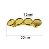 Maxbell 5x Metal Hair Clips 12mm Fashion Hairpins Bezel Tray for Gift Daily Aureate
