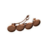Maxbell 5x Metal Hair Clips 12mm Fashion Hairpins Bezel Tray for Gift Daily Red Bronze
