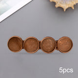 Maxbell 5x Metal Hair Clips 12mm Fashion Hairpins Bezel Tray for Gift Daily Red Bronze
