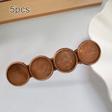 Maxbell 5x Metal Hair Clips 12mm Fashion Hairpins Bezel Tray for Gift Daily Red Bronze