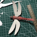 Maxbell 3Pcs Paper Crafts DIY Kits Dragonfly Model Home Office Decoration Handmade