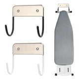 Maxbell Home Ironing Board Holder Wall Hanging Removable for Home Door Bathroom Black