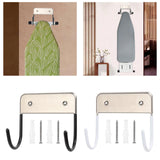 Maxbell Home Ironing Board Holder Wall Hanging Removable for Home Door Bathroom Black