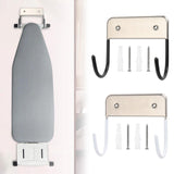 Maxbell Home Ironing Board Holder Wall Hanging Removable for Home Door Bathroom Black