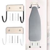 Maxbell Home Ironing Board Holder Wall Hanging Removable for Home Door Bathroom Black