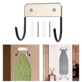 Maxbell Home Ironing Board Holder Wall Hanging Removable for Home Door Bathroom Black