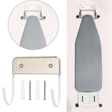 Maxbell Home Ironing Board Holder Wall Hanging Removable for Home Door Bathroom White