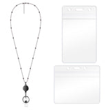 Maxbell Retractable Lanyards with Name Badge Holder Beaded Lanyard for ID Badges