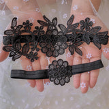 Maxbell 2Pcs Wedding Garters for Bride Leg Rings Handmade for Stage Prom Dance Black