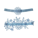 Maxbell 2Pcs Wedding Garters for Bride Leg Rings Handmade for Stage Prom Dance Sky Blue