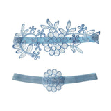 Maxbell 2Pcs Wedding Garters for Bride Leg Rings Handmade for Stage Prom Dance Sky Blue