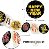 Maxbell 500x Happy New Year Stickers Happy New Year Labels for Crafts Gift Boxes Style B
