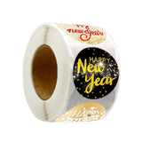Maxbell 500x Happy New Year Stickers Happy New Year Labels for Crafts Gift Boxes Style B