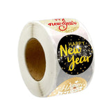 Maxbell 500x Happy New Year Stickers Happy New Year Labels for Crafts Gift Boxes Style B