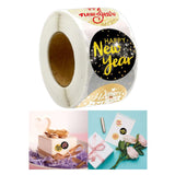 Maxbell 500x Happy New Year Stickers Happy New Year Labels for Crafts Gift Boxes Style B